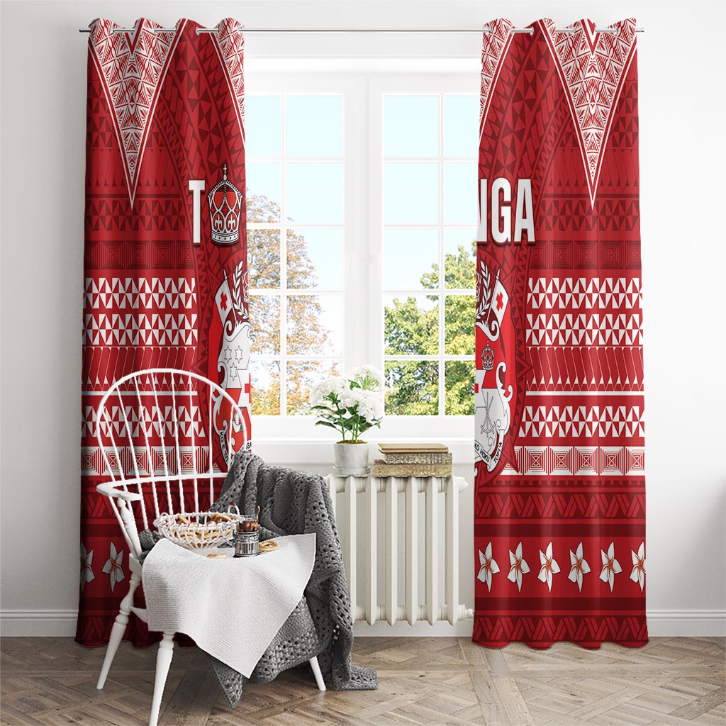Tonga King Tupou VI Day Window Curtain Traditional Tongan Kupesi Pattern LT05 - Polynesian Pride