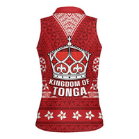 Tonga King Tupou VI Day Women Sleeveless Polo Shirt Traditional Tongan Kupesi Pattern