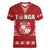 Tonga King Tupou VI Day Women V-Neck T-Shirt Traditional Tongan Kupesi Pattern