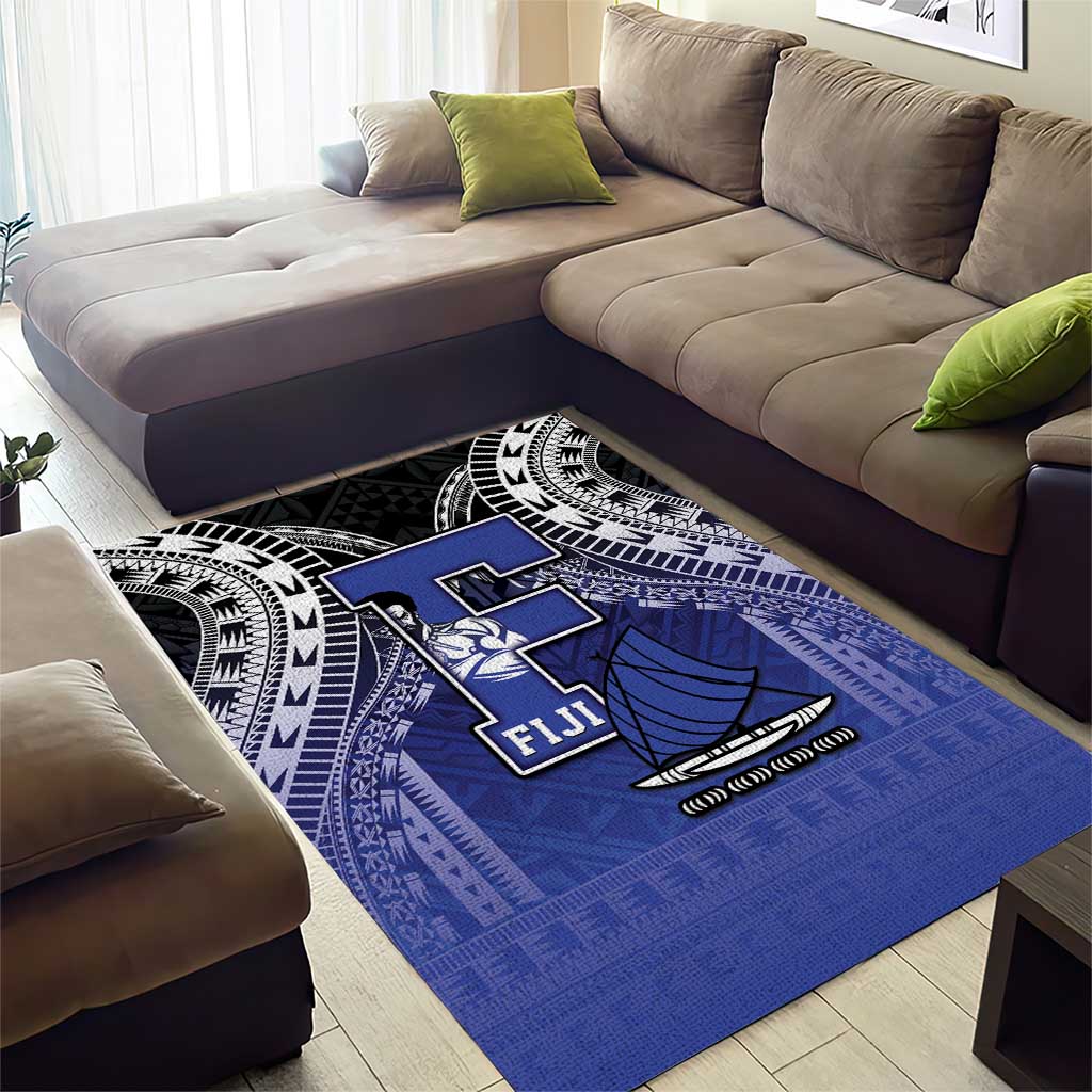 Fiji Drua Area Rug Fijian Tapa Pattern