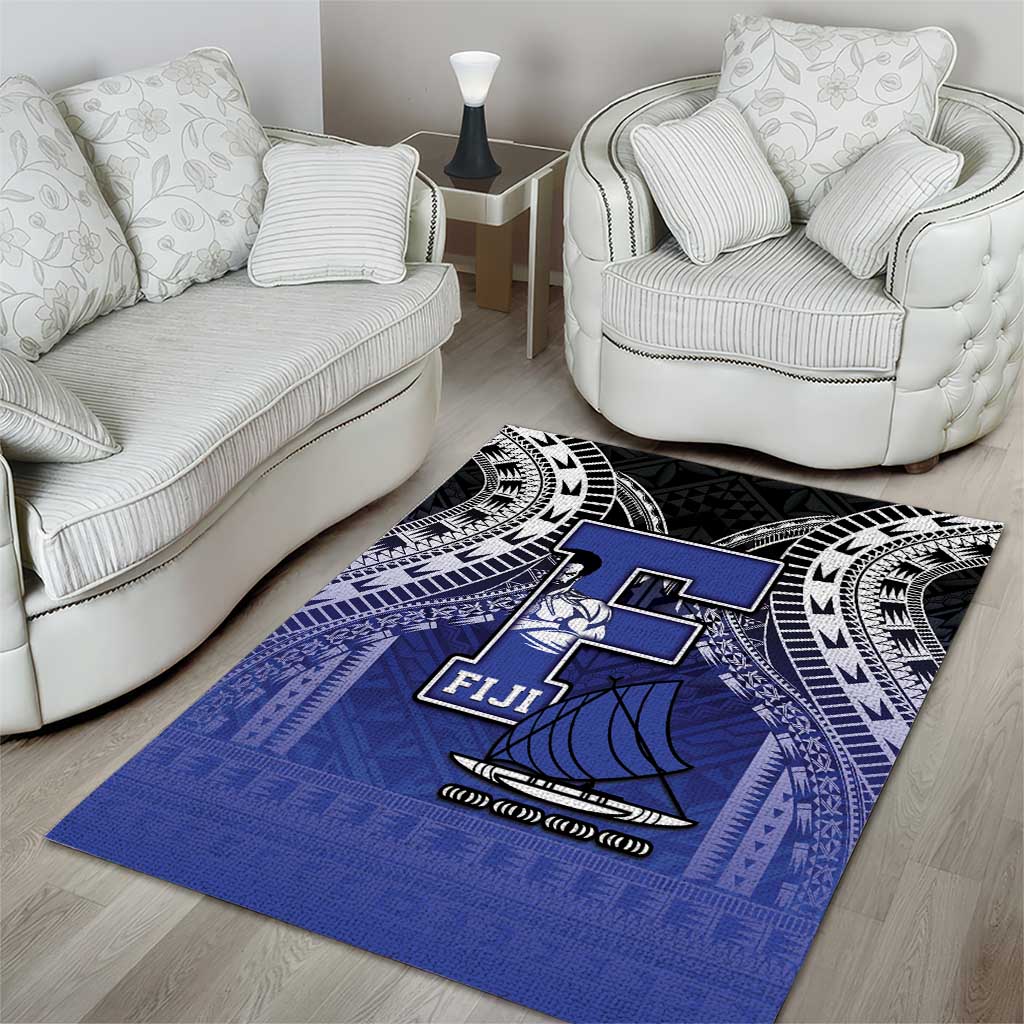 Fiji Drua Area Rug Fijian Tapa Pattern