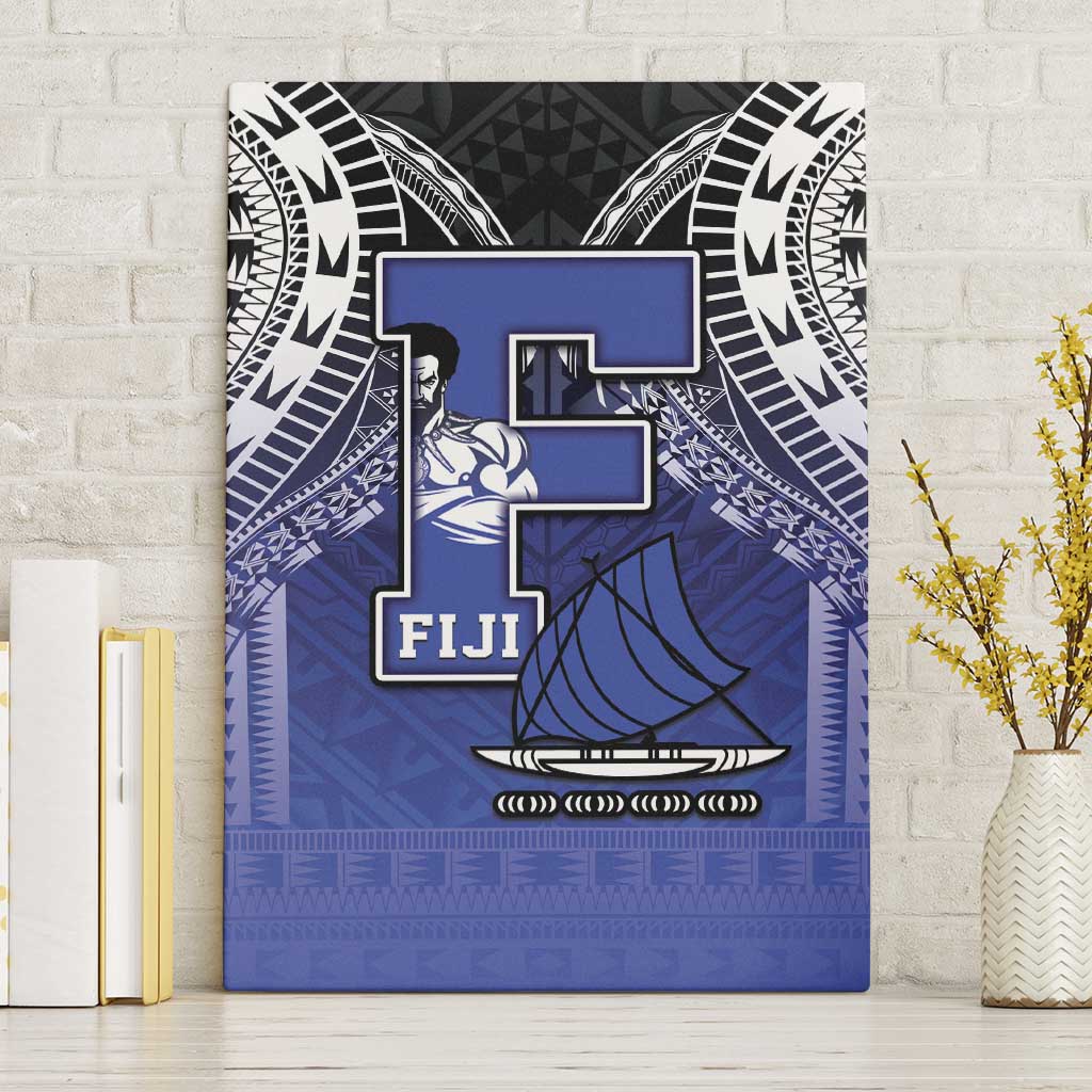 Fiji Drua Canvas Wall Art Fijian Tapa Pattern