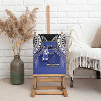 Fiji Drua Canvas Wall Art Fijian Tapa Pattern
