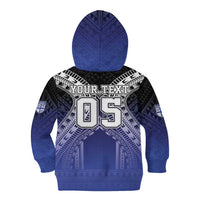 Custom Fiji Drua Kid Hoodie Fijian Tapa Pattern