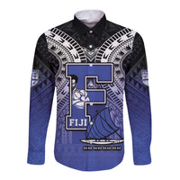 Custom Fiji Drua Long Sleeve Button Shirt Fijian Tapa Pattern