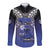 Custom Fiji Drua Long Sleeve Button Shirt Fijian Tapa Pattern