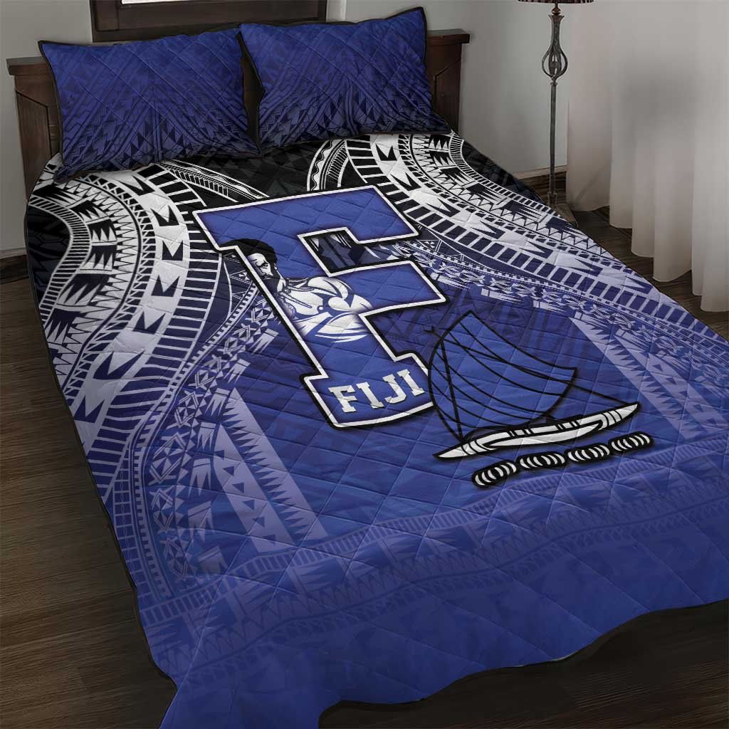 Fiji Drua Quilt Bed Set Fijian Tapa Pattern