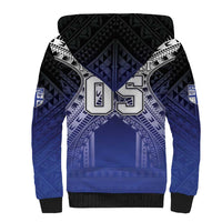 Custom Fiji Drua Sherpa Hoodie Fijian Tapa Pattern