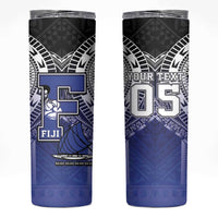 Custom Fiji Drua Skinny Tumbler Fijian Tapa Pattern