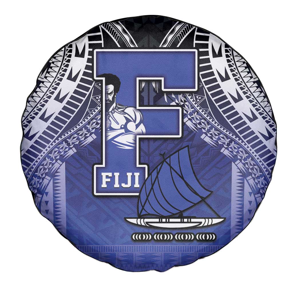 Fiji Drua Spare Tire Cover Fijian Tapa Pattern