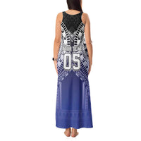 Custom Fiji Drua Tank Maxi Dress Fijian Tapa Pattern