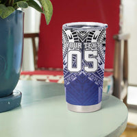 Custom Fiji Drua Tumbler Cup Fijian Tapa Pattern