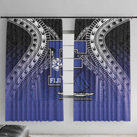 Fiji Drua Window Curtain Fijian Tapa Pattern
