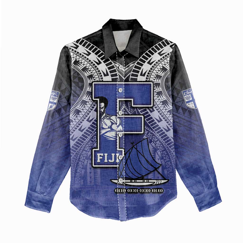 Custom Fiji Drua Women Casual Shirt Fijian Tapa Pattern