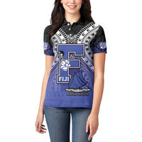 Custom Fiji Drua Women Polo Shirt Fijian Tapa Pattern