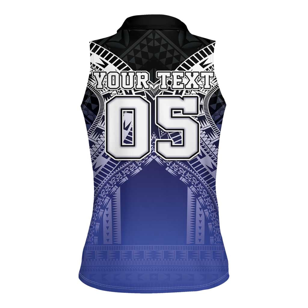 Custom Fiji Drua Women Sleeveless Polo Shirt Fijian Tapa Pattern