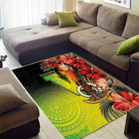 Aboriginal Dot Art Vanuatu Area Rug Tropical Flowers