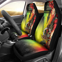 Aboriginal Dot Art Vanuatu Car Seat Cover Tropical Flowers