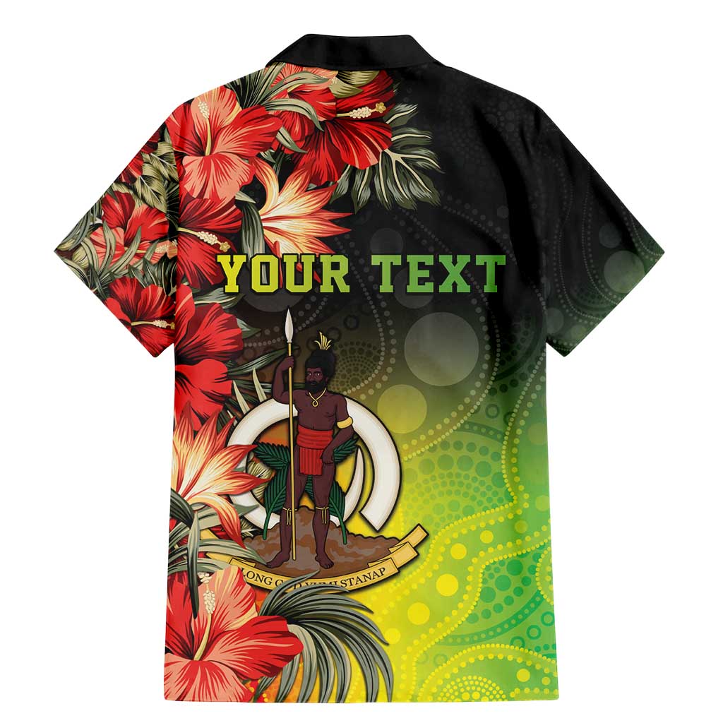 Aboriginal Dot Art Vanuatu Personalised Family Matching Mermaid Dress and Hawaiian Shirt Tropical Flowers