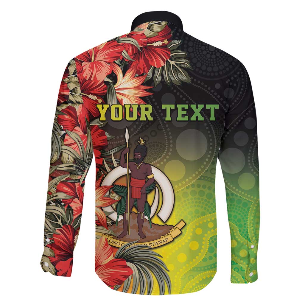 Aboriginal Dot Art Vanuatu Personalised Family Matching Mermaid Dress and Hawaiian Shirt Tropical Flowers