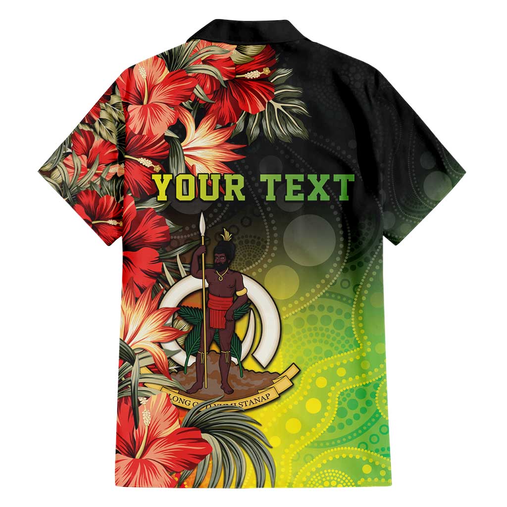 Aboriginal Dot Art Vanuatu Personalised Family Matching Short Sleeve Bodycon Dress and Hawaiian Shirt Tropical Flowers