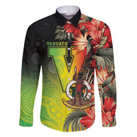 Aboriginal Dot Art Vanuatu Personalised Family Matching Short Sleeve Bodycon Dress and Hawaiian Shirt Tropical Flowers