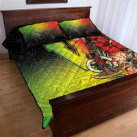 Aboriginal Dot Art Vanuatu Quilt Bed Set Tropical Flowers
