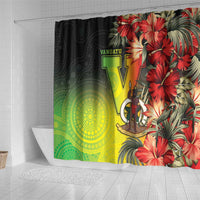 Aboriginal Dot Art Vanuatu Shower Curtain Tropical Flowers