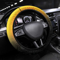 Aboriginal Dot Art Vanuatu Steering Wheel Cover Tropical Flowers