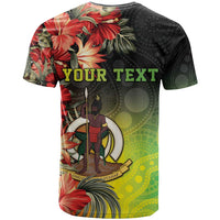 Aboriginal Dot Art Vanuatu Personalised T Shirt Tropical Flowers