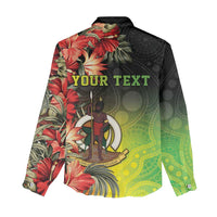 Aboriginal Dot Art Vanuatu Personalised Women Casual Shirt Tropical Flowers