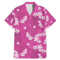 Hawaii Monstera Deliciosa Family Matching Mermaid Dress and Hawaiian Shirt Pink Plumeria Polynesian Pattern - Polynesian Pride