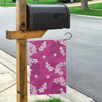 Hawaii Monstera Deliciosa Garden Flag Pink Plumeria Polynesian Pattern - Polynesian Pride