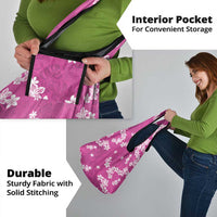 Hawaii Monstera Deliciosa Grocery Bag Pink Plumeria Polynesian Pattern LT05 - Polynesian Pride