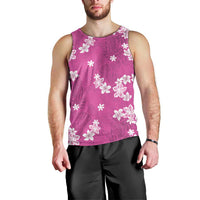 Hawaii Monstera Deliciosa Men Tank Top Pink Plumeria Polynesian Pattern LT05 - Polynesian Pride