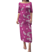 Hawaii Monstera Deliciosa Puletasi Pink Plumeria Polynesian Pattern - Polynesian Pride