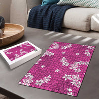 Hawaii Monstera Deliciosa Puzzle Pink Plumeria Polynesian Pattern LT05 - Polynesian Pride