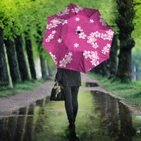 Hawaii Monstera Deliciosa Umbrella Pink Plumeria Polynesian Pattern - Polynesian Pride