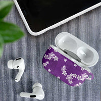 Hawaii Monstera Deliciosa AirPods Case Purple Plumeria Polynesian Pattern - Polynesian Pride