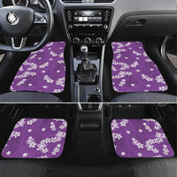 Hawaii Monstera Deliciosa Car Mats Purple Plumeria Polynesian Pattern - Polynesian Pride