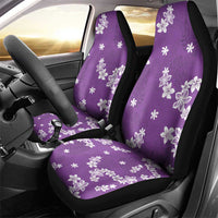 Hawaii Monstera Deliciosa Car Seat Cover Purple Plumeria Polynesian Pattern - Polynesian Pride