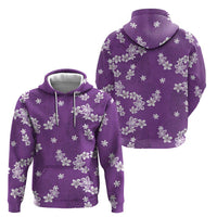 Hawaii Monstera Deliciosa Hoodie Purple Plumeria Polynesian Pattern - Polynesian Pride