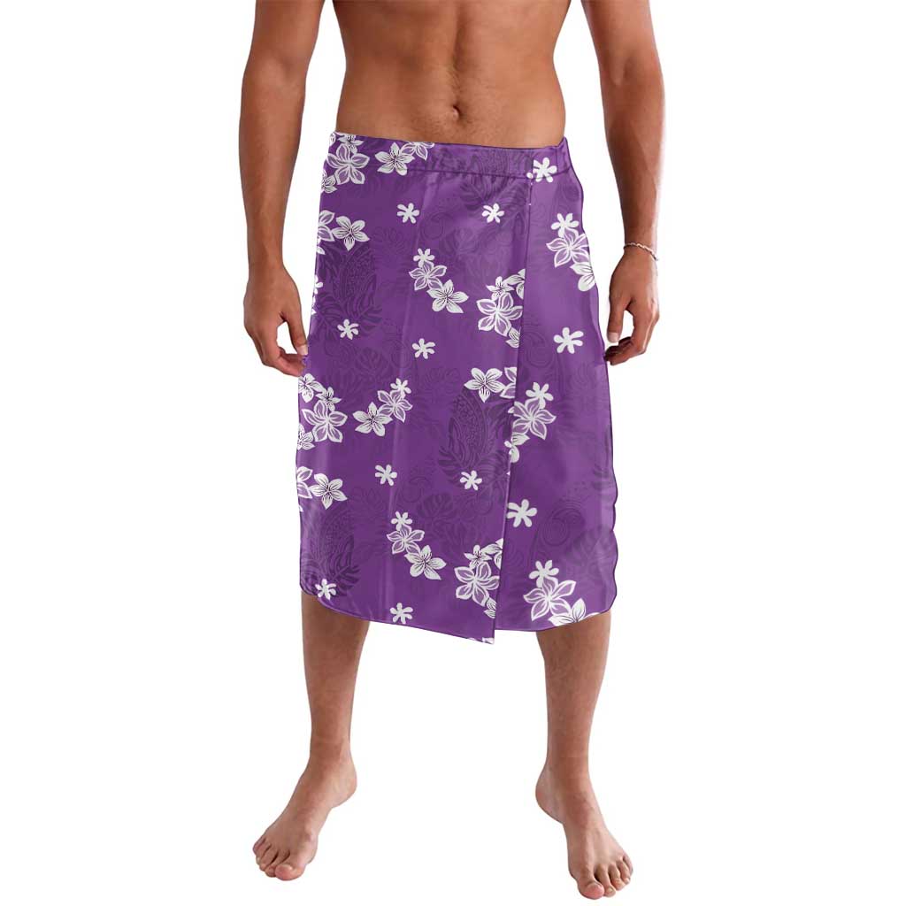 Hawaii Monstera Deliciosa Lavalava Purple Plumeria Polynesian Pattern - Polynesian Pride