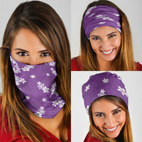 Hawaii Monstera Deliciosa Neck Gaiter Purple Plumeria Polynesian Pattern - Polynesian Pride