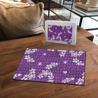 Hawaii Monstera Deliciosa Puzzle Purple Plumeria Polynesian Pattern LT05 - Polynesian Pride