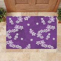 Hawaii Monstera Deliciosa Rubber Doormat Purple Plumeria Polynesian Pattern LT05 Purple - Polynesian Pride