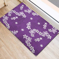 Hawaii Monstera Deliciosa Rubber Doormat Purple Plumeria Polynesian Pattern LT05 - Polynesian Pride