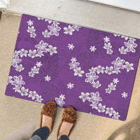 Hawaii Monstera Deliciosa Rubber Doormat Purple Plumeria Polynesian Pattern LT05 - Polynesian Pride