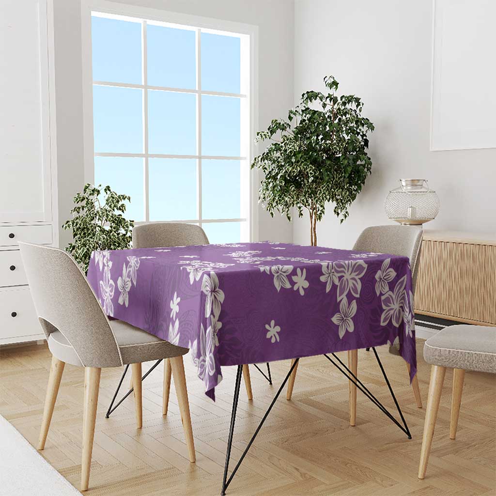 Hawaii Monstera Deliciosa Tablecloth Purple Plumeria Polynesian Pattern LT05 - Polynesian Pride