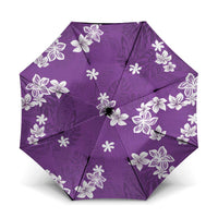 Hawaii Monstera Deliciosa Umbrella Purple Plumeria Polynesian Pattern - Polynesian Pride